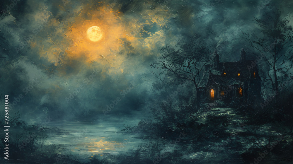 Fototapeta premium spooky halloween night