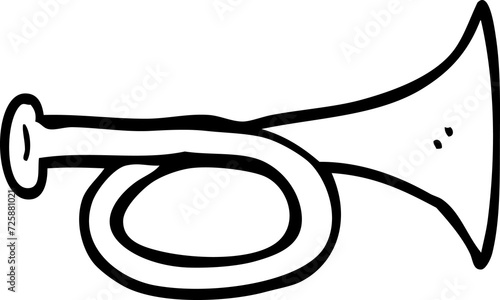 line drawing cartoon brass horn