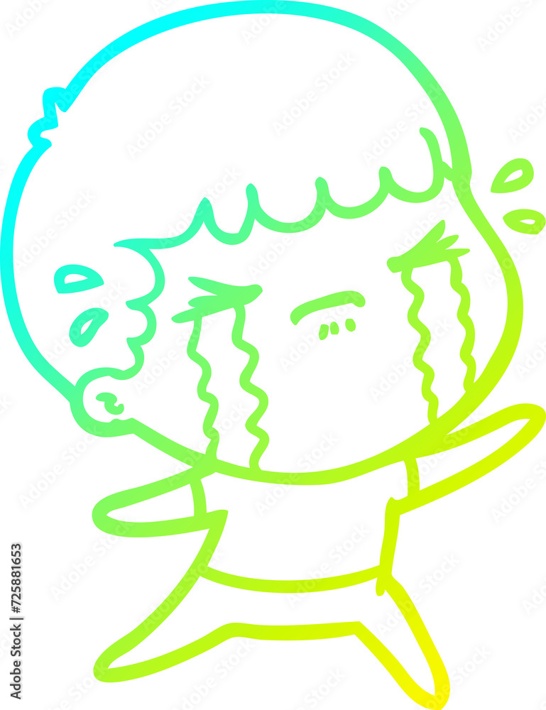 cold gradient line drawing cartoon man crying cold gradient line drawing cartoon man crying
