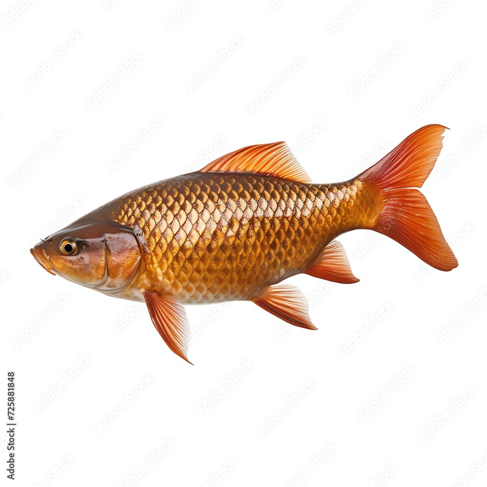 Fototapeta premium a carp, studio light , isolated on white background
