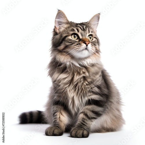 a cat, studio light , isolated on white background