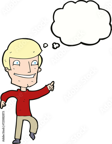 Wallpaper Mural cartoon happy man pointing with thought bubble Torontodigital.ca