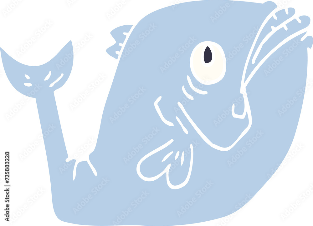 Fototapeta premium funny cartoon doodle fish