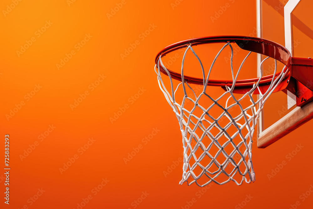 Basketball hoop orange background	
