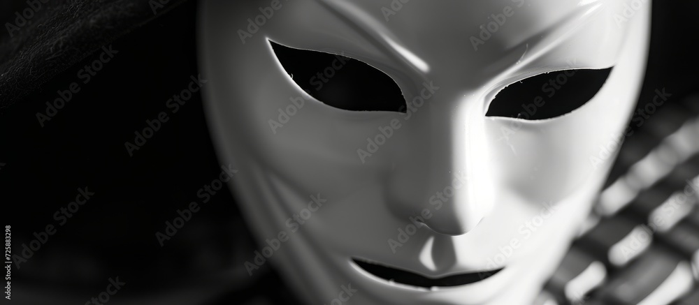 Using a mask on the keyboard, someone steals identities and compromises bank accounts through the network.