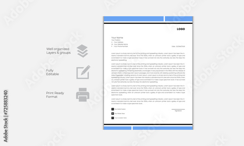 Modern Creative Vector Corporate Letterhead Design template