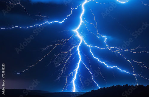 Wallpaper Mural Flash of lightning on dark background. Lightning storm Torontodigital.ca