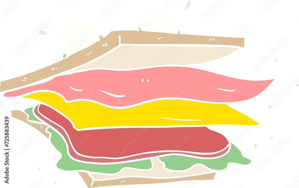 sandwich flat color style cartoon character sandwich flat color style cartoon character