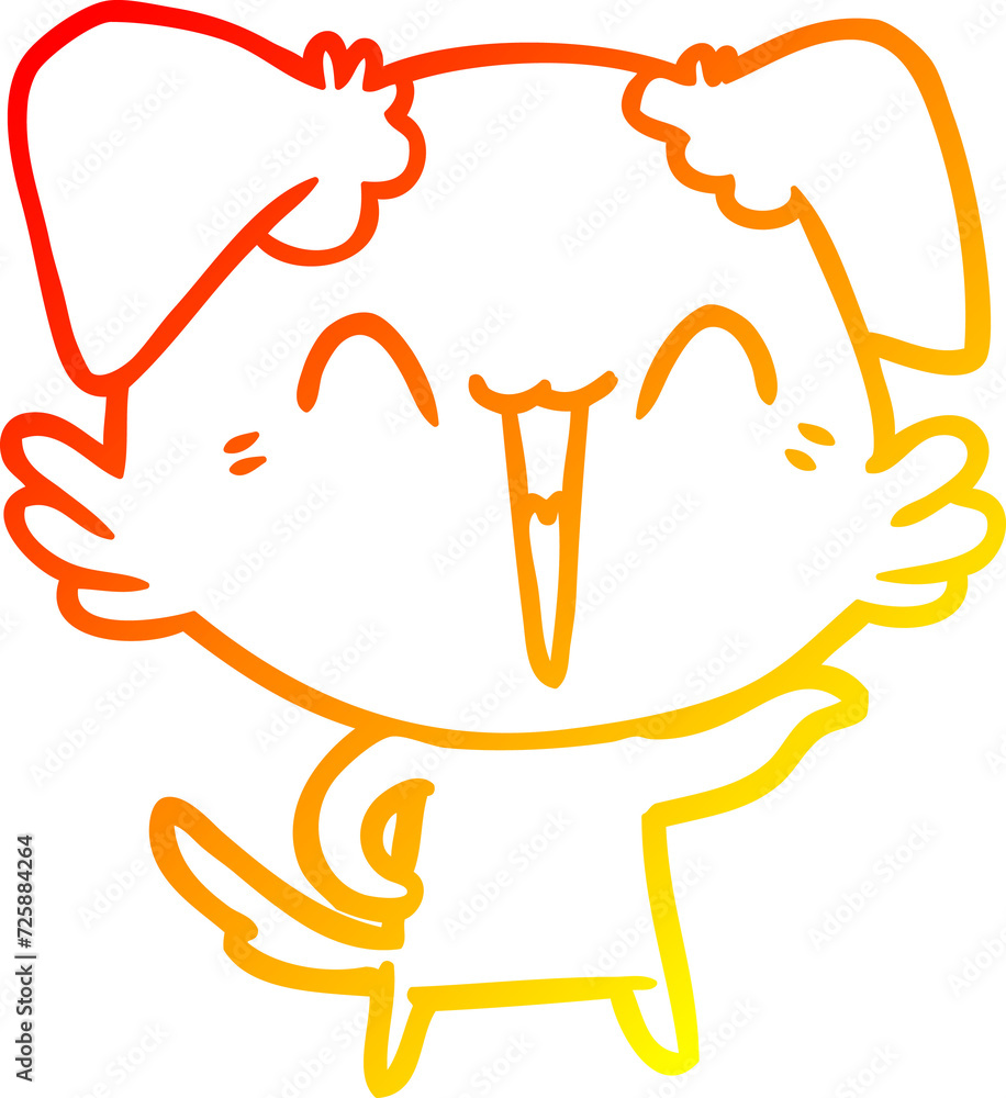 warm gradient line drawing happy little dog cartoon warm gradient line drawing happy little dog cartoon