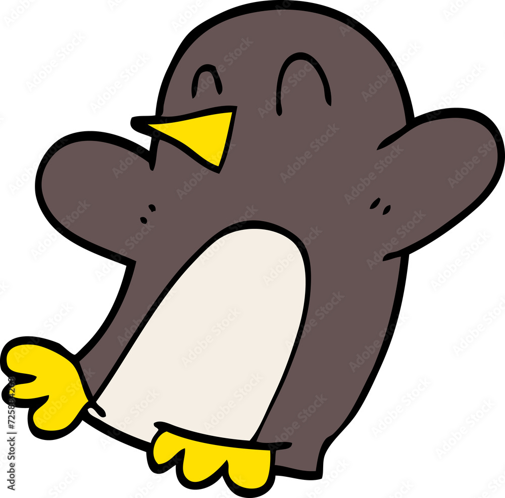 cartoon doodle dancing penguin cartoon doodle dancing penguin