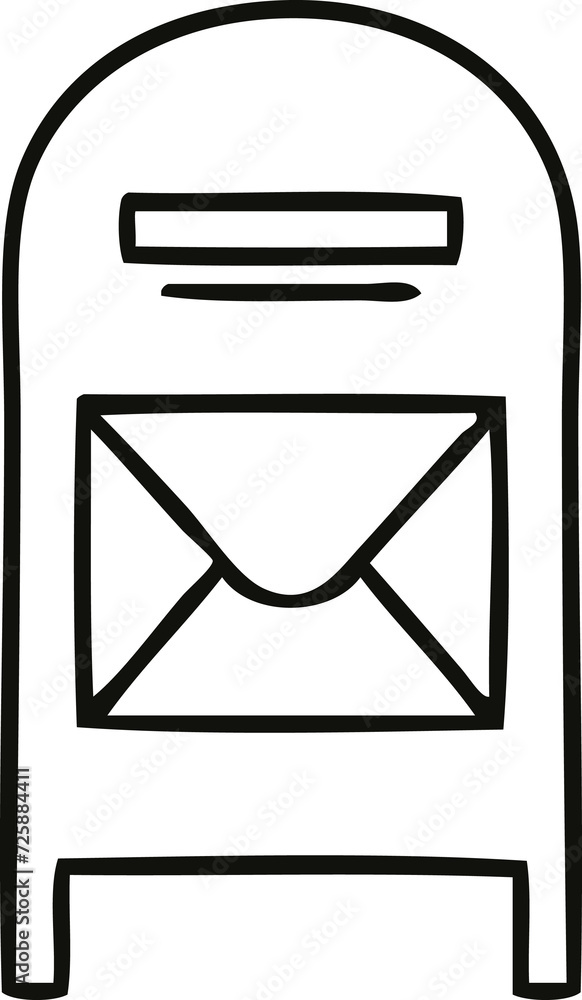 line drawing cartoon mail box line drawing cartoon mail box