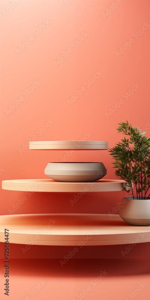 Premium white and pink round Podium
Stand. High quality illustration. Generative Al