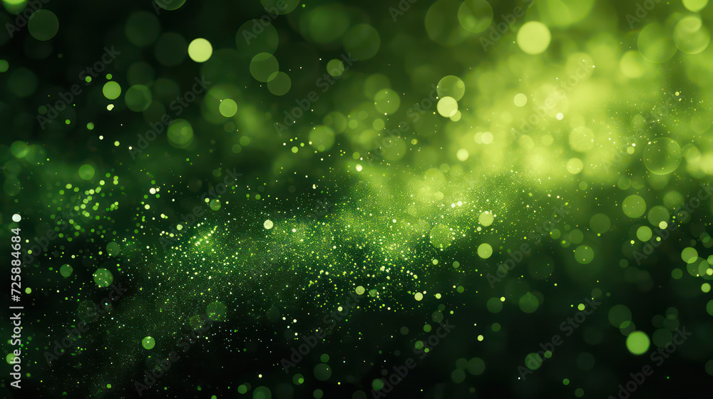 green luxury glitter and bokeh particles, green bokeh background, holiday festival background green luxury glitter and bokeh particles, green bokeh background, holiday festival background