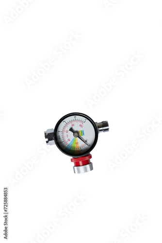 Air pressure regulator, pressure gauges. Measure pressure.