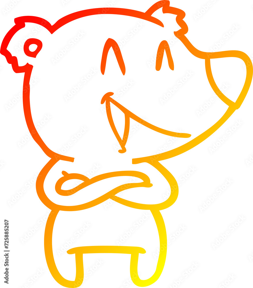 warm gradient line drawing laughing bear cartoon warm gradient line drawing laughing bear cartoon