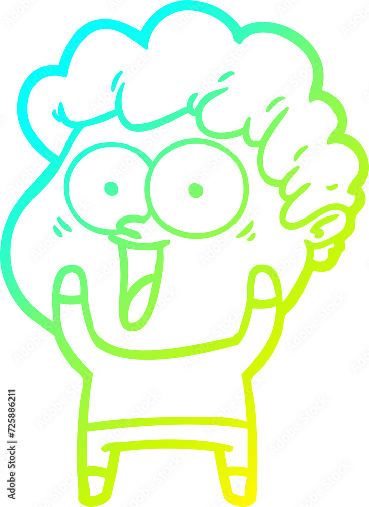 cold gradient line drawing cartoon happy man cold gradient line drawing cartoon happy man