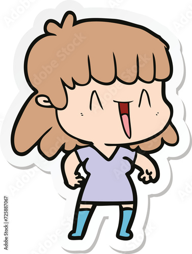 sticker of a cartoon woman