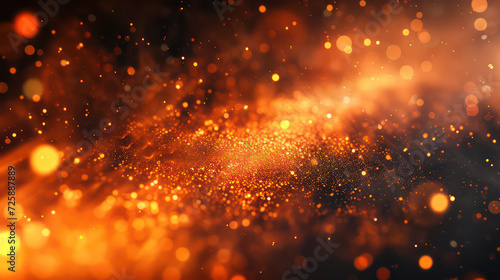 orange luxury glitter and bokeh particles, orange bokeh background, holiday festival background © ASA Creative