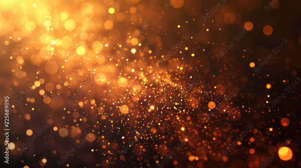 orange luxury glitter and bokeh particles, orange bokeh background, holiday festival background