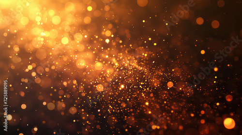 orange luxury glitter and bokeh particles, orange bokeh background, holiday festival background