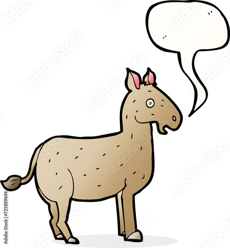 cartoon mule with speech bubble