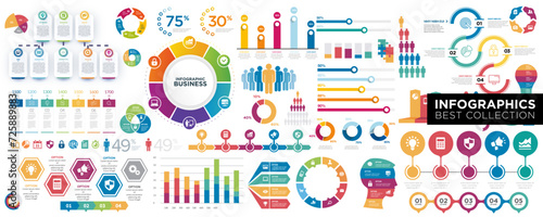 Set of infographic graphs a...