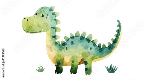 little dinosaur naive kids style  isolated on clean white background