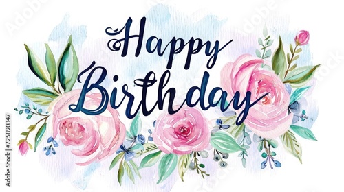 elegant and tender Happy Birthday lettering