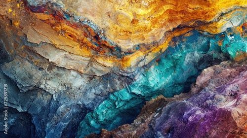 uranium deposits , close up macro view, natural beauty of these geological formations. photo