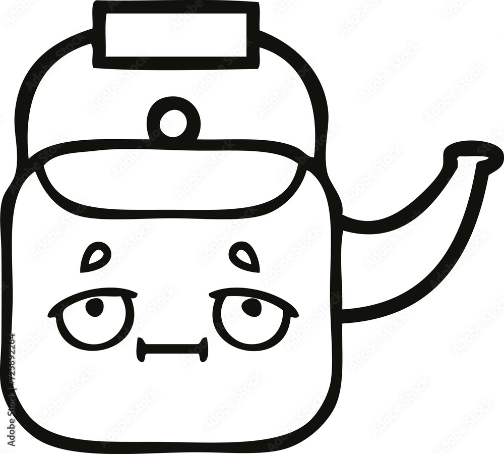 line drawing cartoon kettle line drawing cartoon kettle