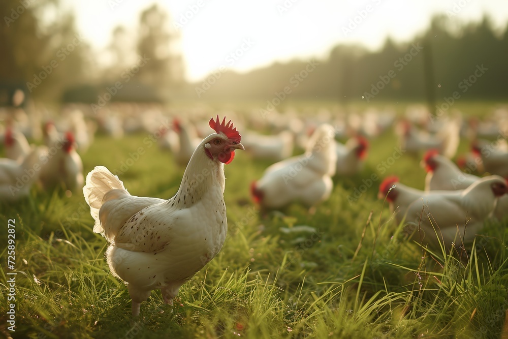 Fototapeta premium chicken farm industry ,snapshot asthetic