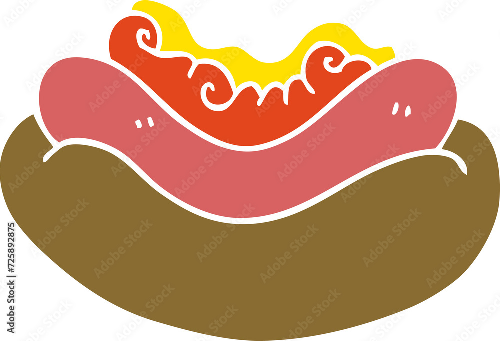 cartoon doodle hotdog in a bun cartoon doodle hotdog in a bun
