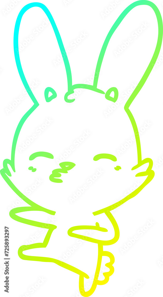 cold gradient line drawing curious bunny cartoon cold gradient line drawing curious bunny cartoon