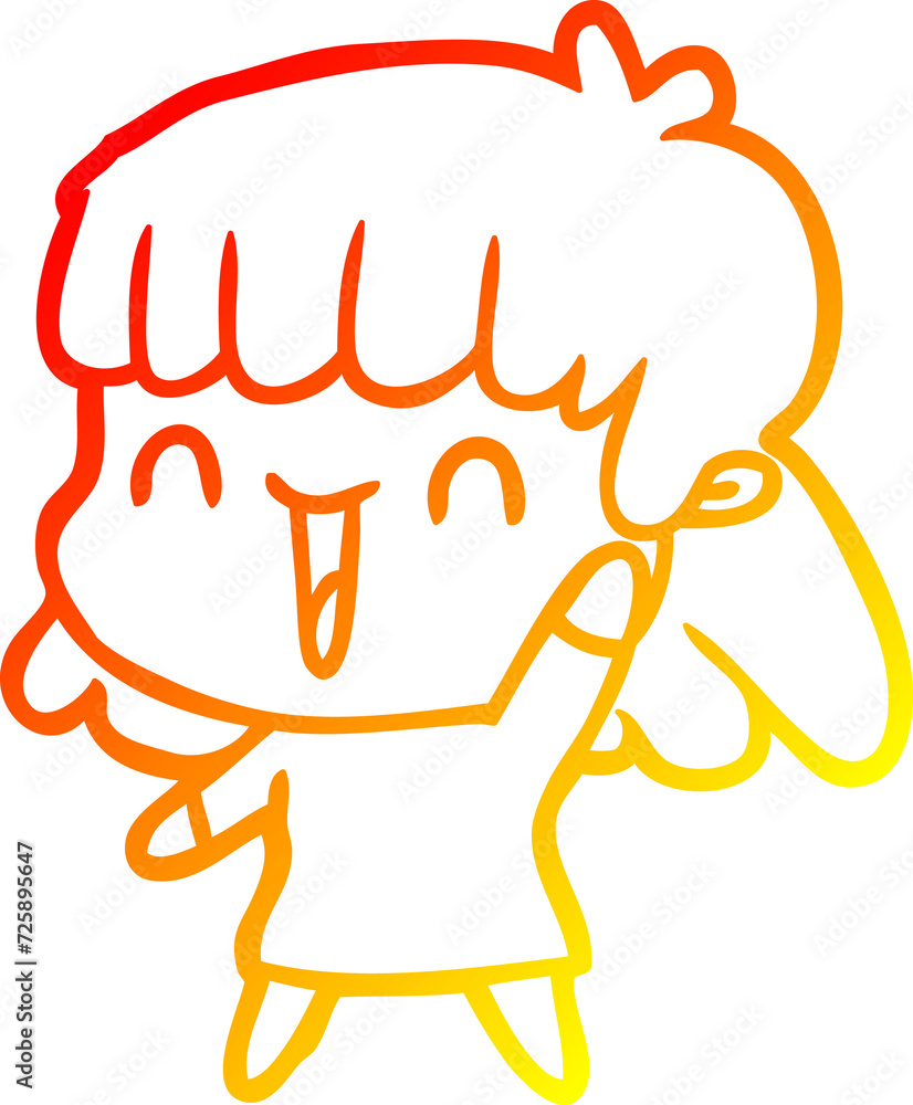warm gradient line drawing cartoon woman warm gradient line drawing cartoon woman