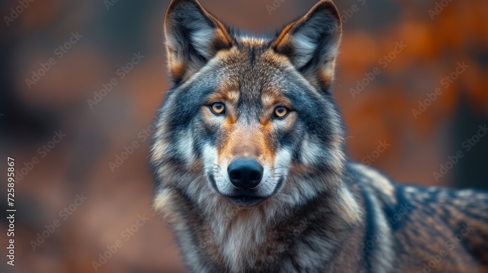 Obraz premium Wolf in Autumn Forest