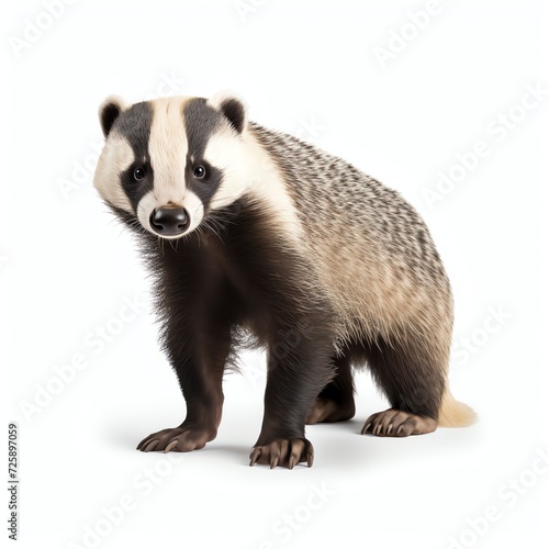 a badger, studio light , isolated on white background