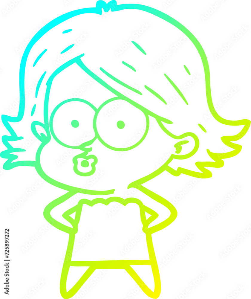 cold gradient line drawing cartoon girl pouting cold gradient line drawing cartoon girl pouting