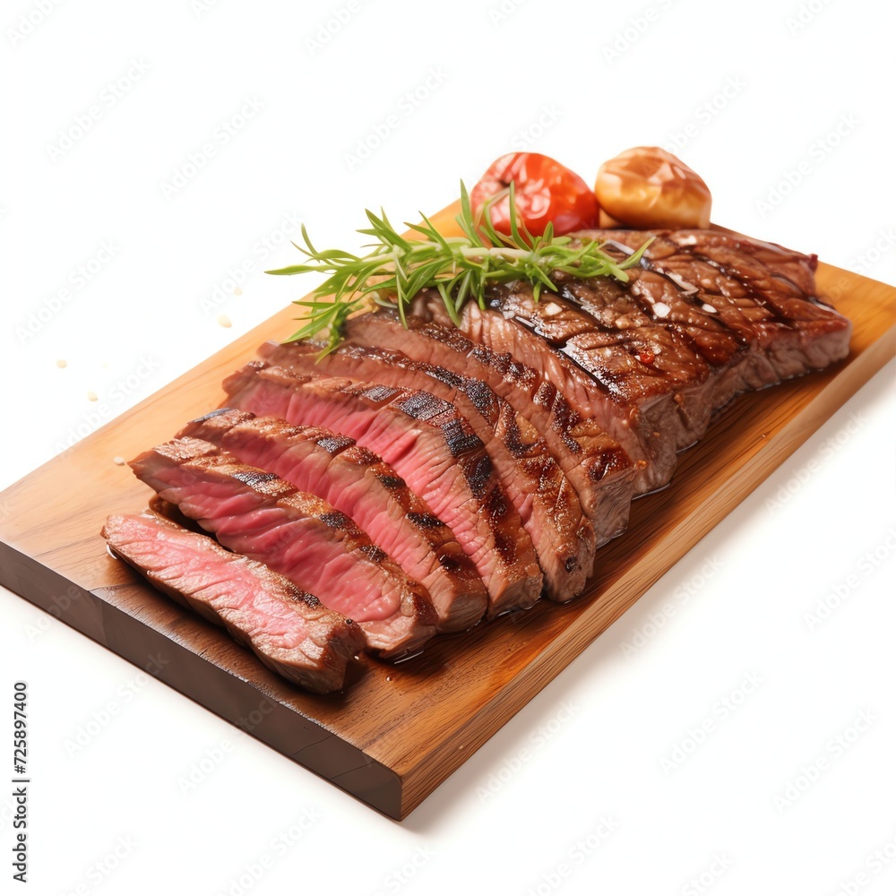 a amiyaki steak, studio light , isolated on white background a amiyaki steak, studio light , isolated on white background