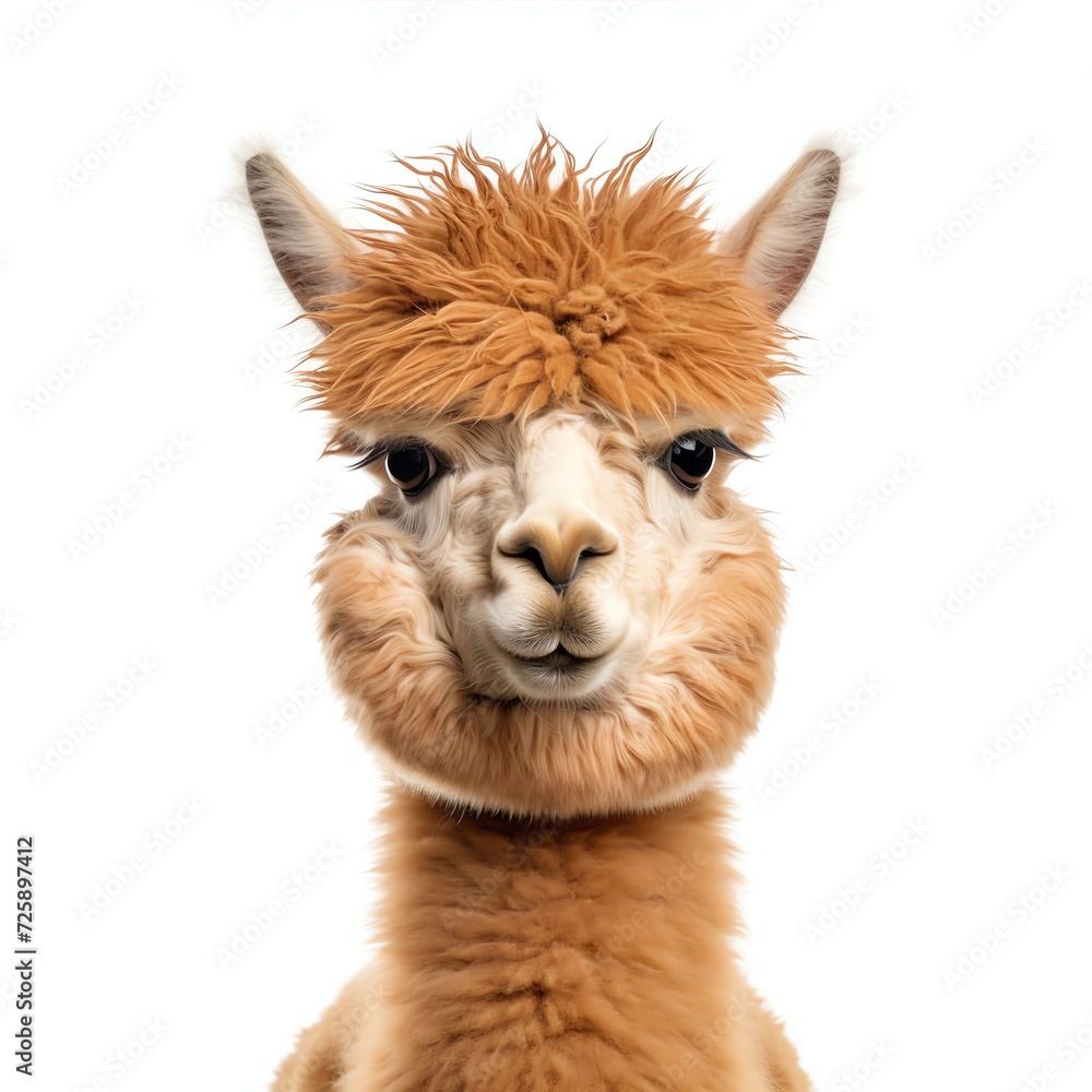 a alpaca, studio light , isolated on white background a alpaca, studio light , isolated on white background