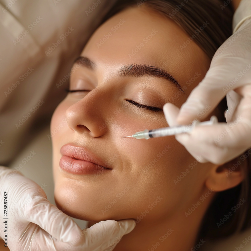A scene of medical cosmetology treatments botox injection.

