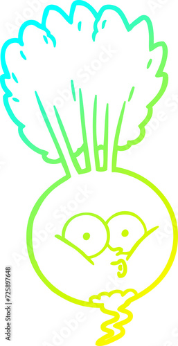 cold gradient line drawing cartoon vegetable