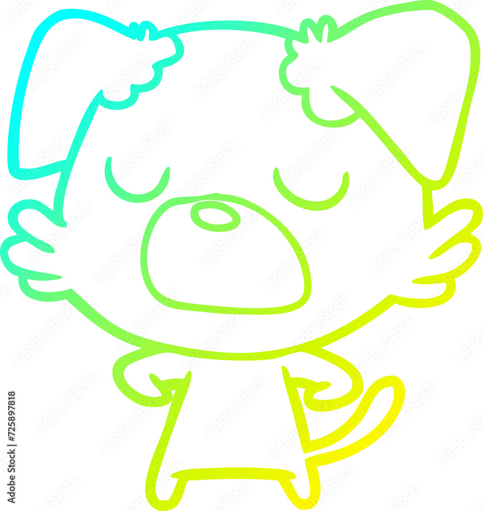 cold gradient line drawing cartoon dog cold gradient line drawing cartoon dog