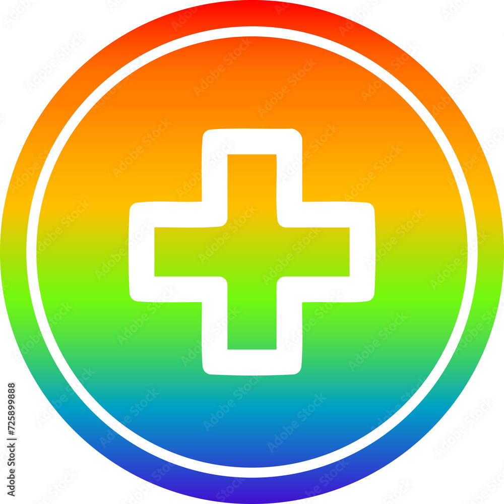 addition symbol circular in rainbow spectrum addition symbol circular in rainbow spectrum
