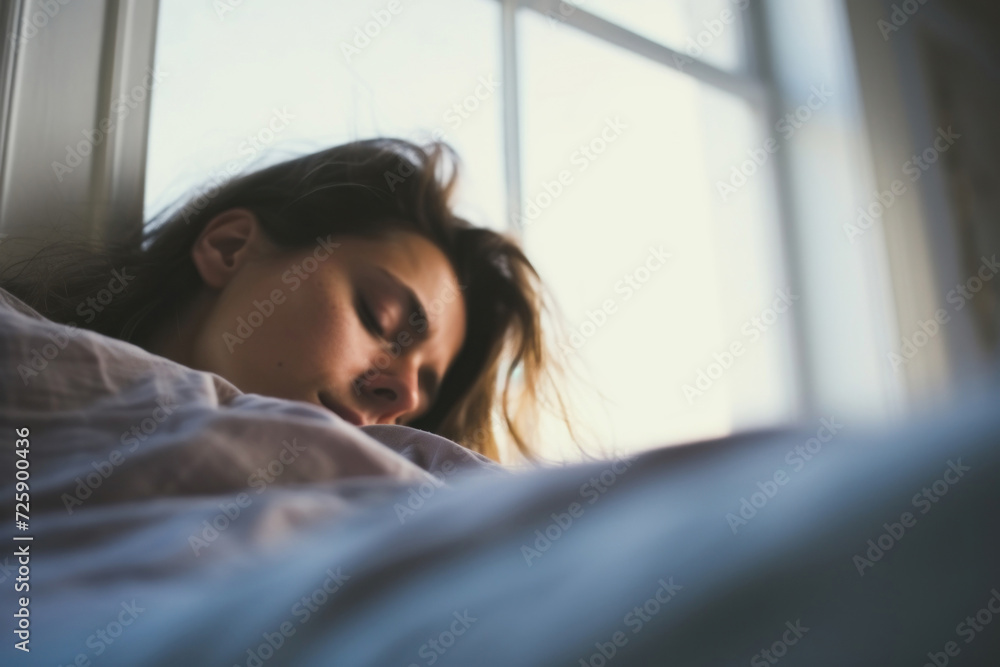 Single woman sleeps at home Single woman sleeps at home