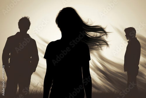 Story relations of one young girl and two young boys