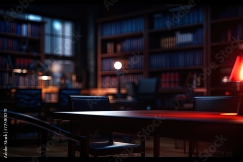 Office in dark colors