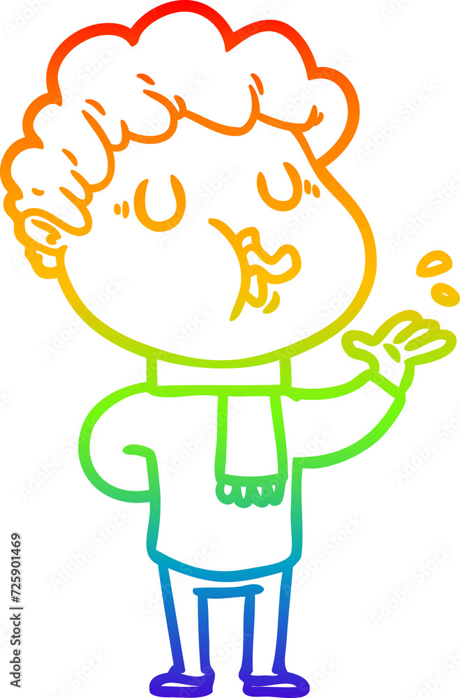 rainbow gradient line drawing cartoon man singing rainbow gradient line drawing cartoon man singing