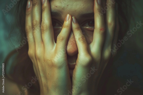 photo of hands covering a person's face, emphasizing the desire to hide and escape from the reality of self-betrayal