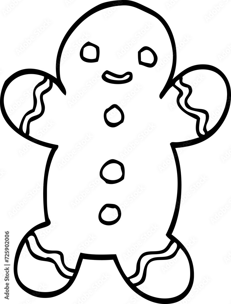 line drawing cartoon gingerbread man line drawing cartoon gingerbread man