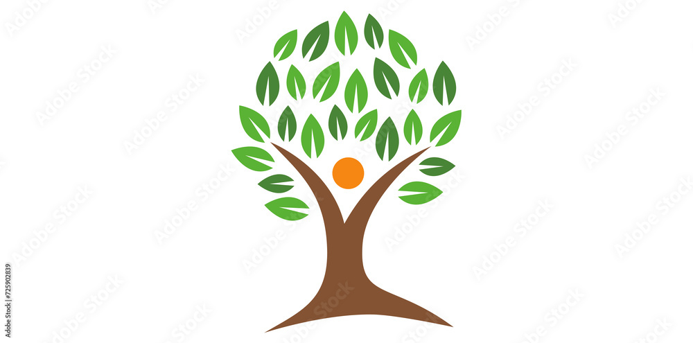 Fototapeta premium Family Tree Logo Vector Illustration.